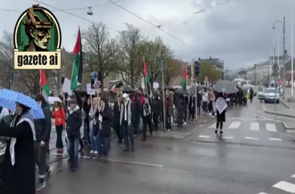 İsveç’te Filistine destek gösterisi İsveç’in Göteborg kentinde yapıldı.