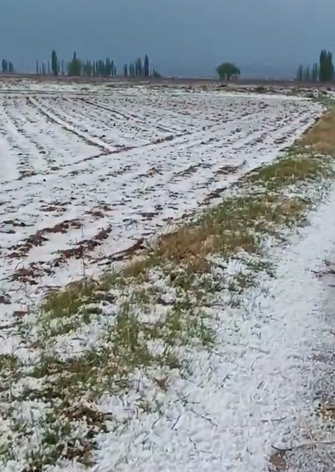 Niğde’de Sağanak Yağışın Ardından Dolu Etkili Oldu